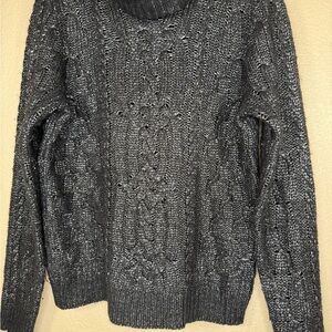 LRL Lauren Jeans Co Charcoal Cable Knit turtleneck Sweater